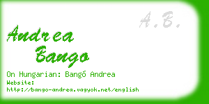 andrea bango business card