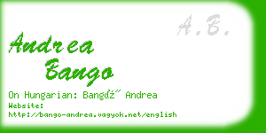 andrea bango business card